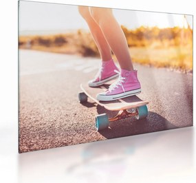 Tablou pe sticlă cu scateboard (70x50 cm)