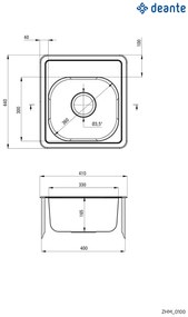 Chiuvetă din inox, 1-cuvă, Mercato, ZHM_0100