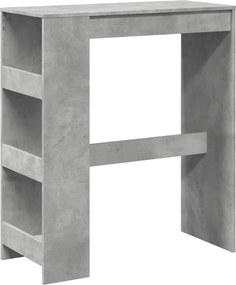 vidaXL Masă de bar cu rafturi gri beton 90x40x103,5 cm lemn prelucrat
