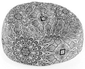Sac de șezut Cocoon mehendi alb, negru / alb