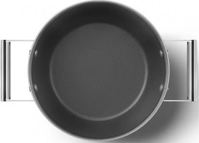 Oala cu capac SMEG CKFC2411RDM, 4,8 l, Ø24 cm, Acoperire cu teflon, Pana la 250°C, Inductie, Rosu