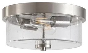 Plafoniera baie metal argintiu satin sticla IP44 Preston 2L