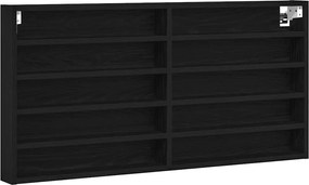 vidaXL Dulap de Expunere Stejar Negru 100 x 8,5 x 50 cm Lemn compozit