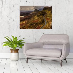 Tablou pe sticlă cu munții din Scoția (70x50 cm)
