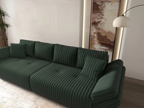 Canapea extensibilă dumonde cu ladă de depozitare si sezut confortabil din spuma high-density, Berlin Ambience Green 300x100 cm