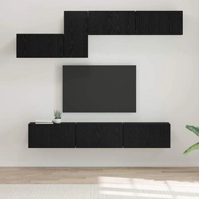 vidaXL Set comodă TV 7 pcs Stejar negru 60 x 30 x 30 cm Lemn compozit