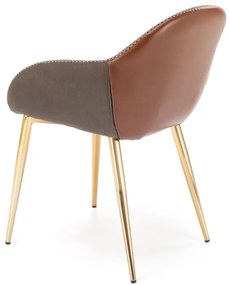 Scaun K304 piele ecologica gri maro