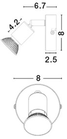 Aplica perete moderna cu spot Base alba NVL-661001