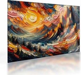 Tablou pe sticlă - Munte acoperit de soare (70x50 cm)