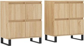 vidaXL Servante, 2 piese, stejar sonoma, lemn prelucrat