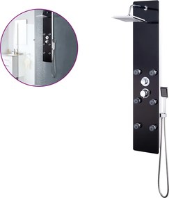 vidaXL Panou de duș din sticlă, 25x44,6x130 cm, negru