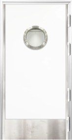 Usa restaurant bucatarie cu geam hublou - dublu batanta la 180 1050x2085, Alb, Laminat HPL