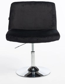 HR150N Scaun Neagră din Catifea cu Bază Cromata