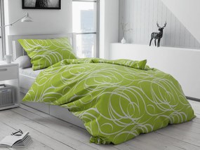 Lenjerie de pat bumbac Aromis verde Tip plic hotel Dimensiune lenjerie de pat: 70 x 90 cm | 140 x 220 cm