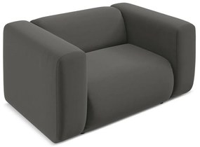 Fotoliu gri cu tapițerie din catifea Ekahi – Makamii