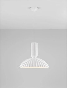 Lustra suspendata design decorativ Ghips, AMMOS alb