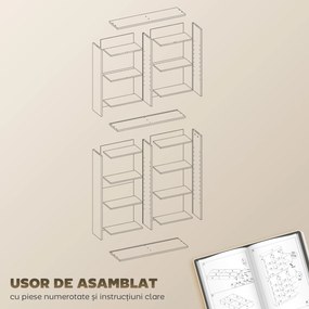 HOMCOM Unitate de depozitare pentru 640 CD-uri/360 DVD-uri/430 Blu-ray - Alb | Aosom Romania