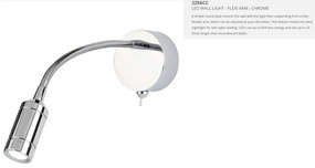 Aplica cu reader LED design minimalist Wall crom 2256CC SRT