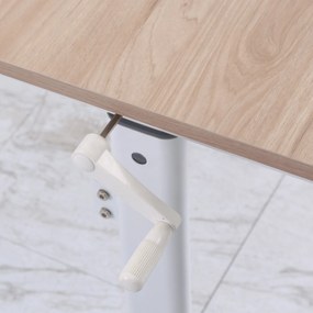 Vinsetto Birou Reglabil pe Inaltime cu Manivela, Birou Modern cu Reglare Manuala pentru Birou si Casa, 120x60x72-117cm, Alb | Aosom Romania