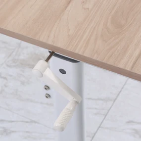 Vinsetto Birou Reglabil pe Inaltime cu Manivela, Birou Modern cu Reglare Manuala pentru Birou si Casa, 120x60x72-117cm, Alb | Aosom Romania
