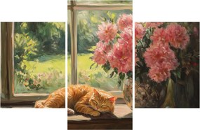 Tablou - Pisică la fereastră (90x60 cm)