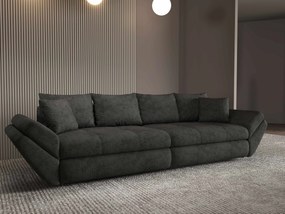 Canapea extensibilă dumonde cu ladă de depozitare si sezut confortabil din spuma high-density, Loana Enjoy Negru 300x100 cm