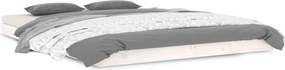 vidaXL Cadru de pat, alb, 140x190 cm, lemn masiv de pin