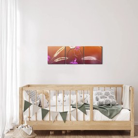 Tablou - Fluture roz (cu ceas) (90x30 cm)