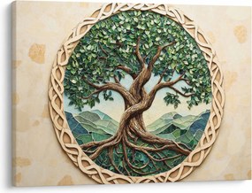 Tablou – Arborele vieții împletit (70x50 cm)