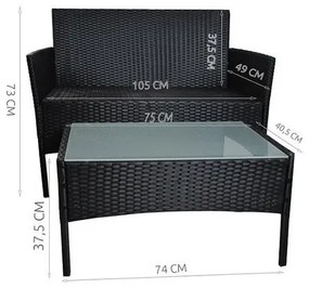 ShopJK MOBILIER DE GRĂDINĂ RATAN PATRU, MARO, PERNELE CREME