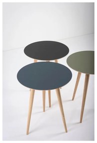 Măsuță auxiliară din lemn de stejar cu blat negru Gazzda Arp, Ø 45 cm