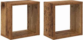 vidaXL Șemele de perete cu raft Pe perete Lemn vechi Lemn compozit