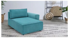 Modul pentru canapea albastru cu tapițerie din catifea reiată (cu colț pe partea dreaptă) Nihad modular – Bobochic Paris