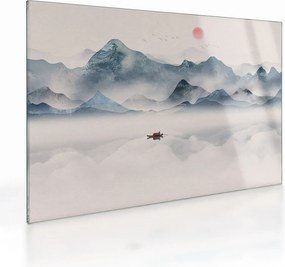 Tablou pe sticlă - Valea munților albaștri (70x50 cm)