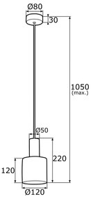 Pendul, Lustra suspendata design minimalist SINES 12cm, negru