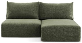 Colțar verde extensibil/cu spațiu de depozitare (cu colț pe partea dreaptă) Kalena – Makamii