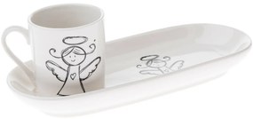 Cană de porțelan cu farfurioară Înger 90 ml