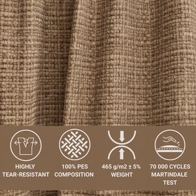 Colțar maro deschis cu tapițerie din chenille (cu colț pe partea stângă/în formă de ”L”) Kirou – Maison de Rêve