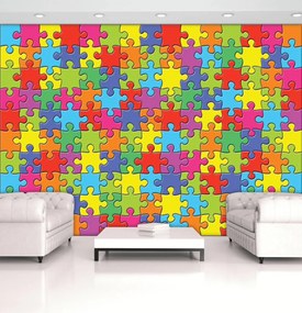 Fototapet - Puzzle colorate (254x184 cm)