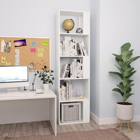 800108 vidaXL Bibliotecă/Separator cameră, alb, 45x24x159 cm, PAL