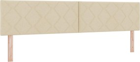 vidaXL Tăblie LED Crem 200 cm țesătură