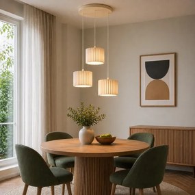 Brilliant - Lustru suspendat pe cablu VELIN 3xE27/20W/230V Ø 61 cm crem