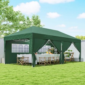 Outsunny Pavilion aprox. 6x3 m Stabil Rezistent la iarnă Pop-up Pavilon pliabil cu fereastră Ușă cu fermoar Panouri laterale Protecție UV | Aosom Romania