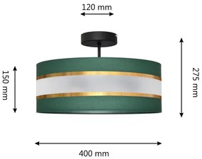 Lustră pe tijă HELEN 3xE27/15W/230V verde/auriu