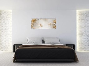 Tablou - Flori cu fluturi (120x50 cm)