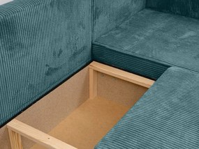 Canapea colt extensibila SMART COSARO petrol, cu colt bilateral + 2 perne CADOU