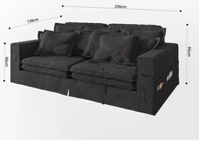 Canapea neagră 236 cm Nora – Ropez