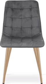 Scaun de masa SPLIT VELVET, gri inchis
