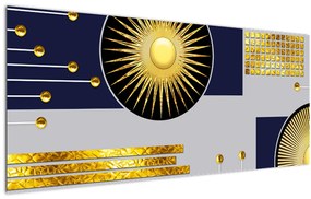 Tablou - Cercuri aurii (120x50 cm)