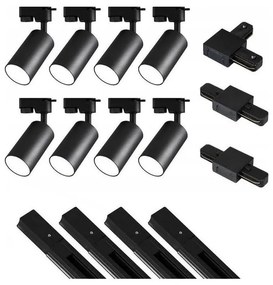 Spot în sistem de șină 8xGU10/25W/230V negru